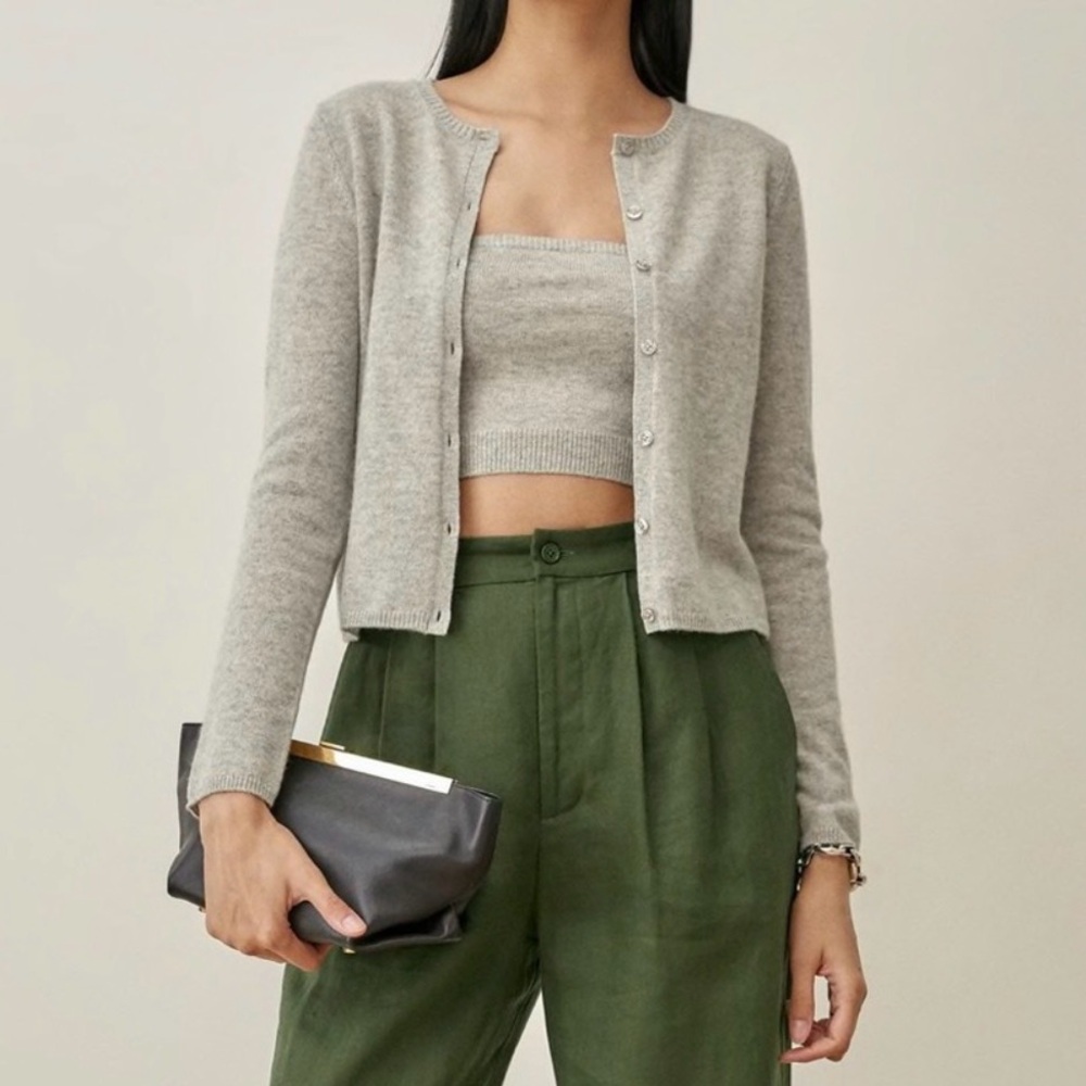 Reformation 100% Cashmere Cardigan and Tube Top